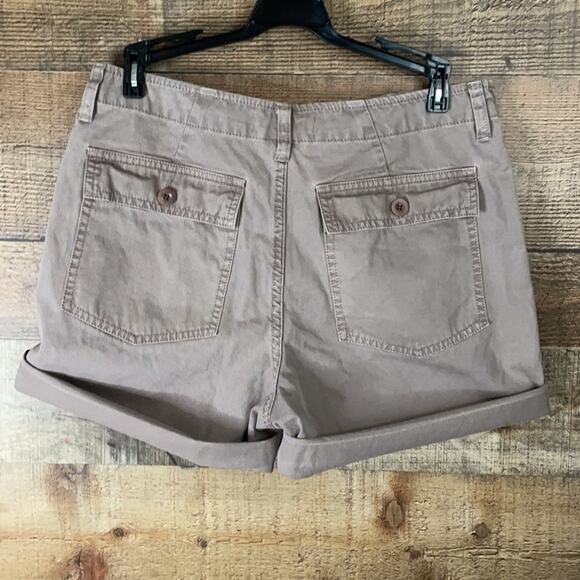 Madewell Cutoff Fatigue Tan Khaki Shorts Raw Rolled Hem Size 27 - Picture 6 of 10